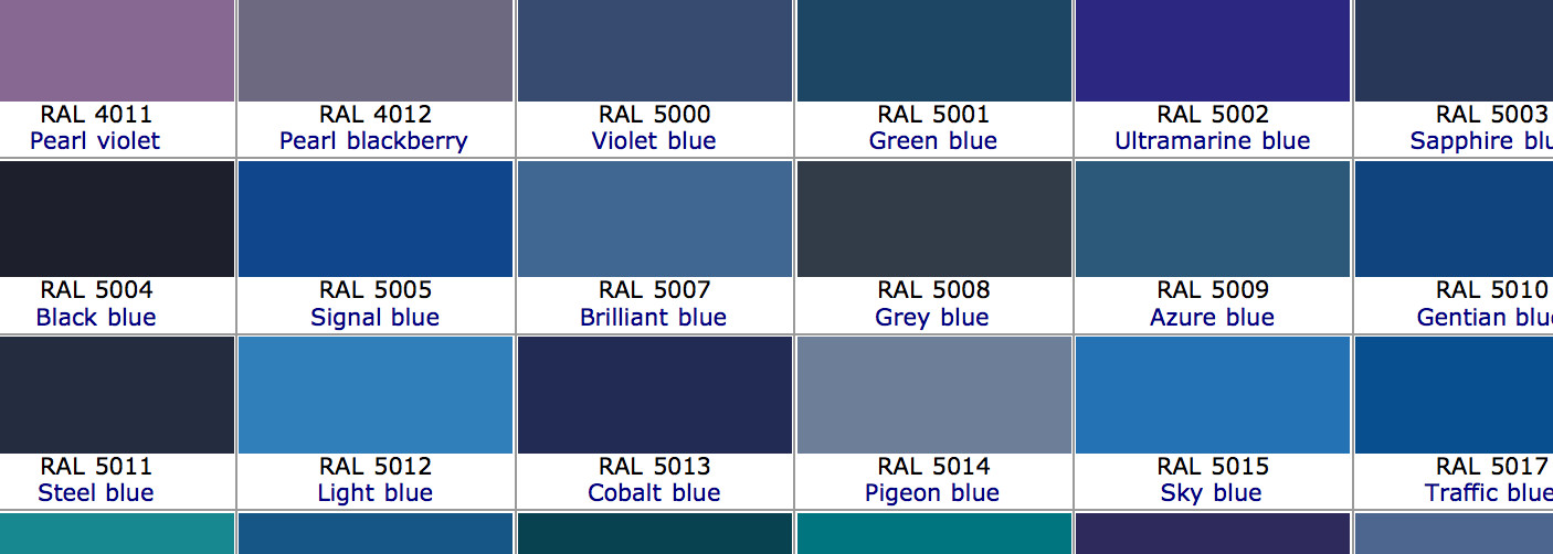Ral Blue Color Chart A Visual Reference Of Charts Chart Master